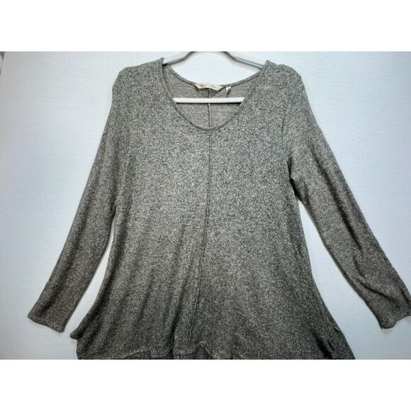 Soft Surroundings Womens Knitted Tunic Sweater Size M Gray Asymmetrical Hem Slit - Picture 6 of 13